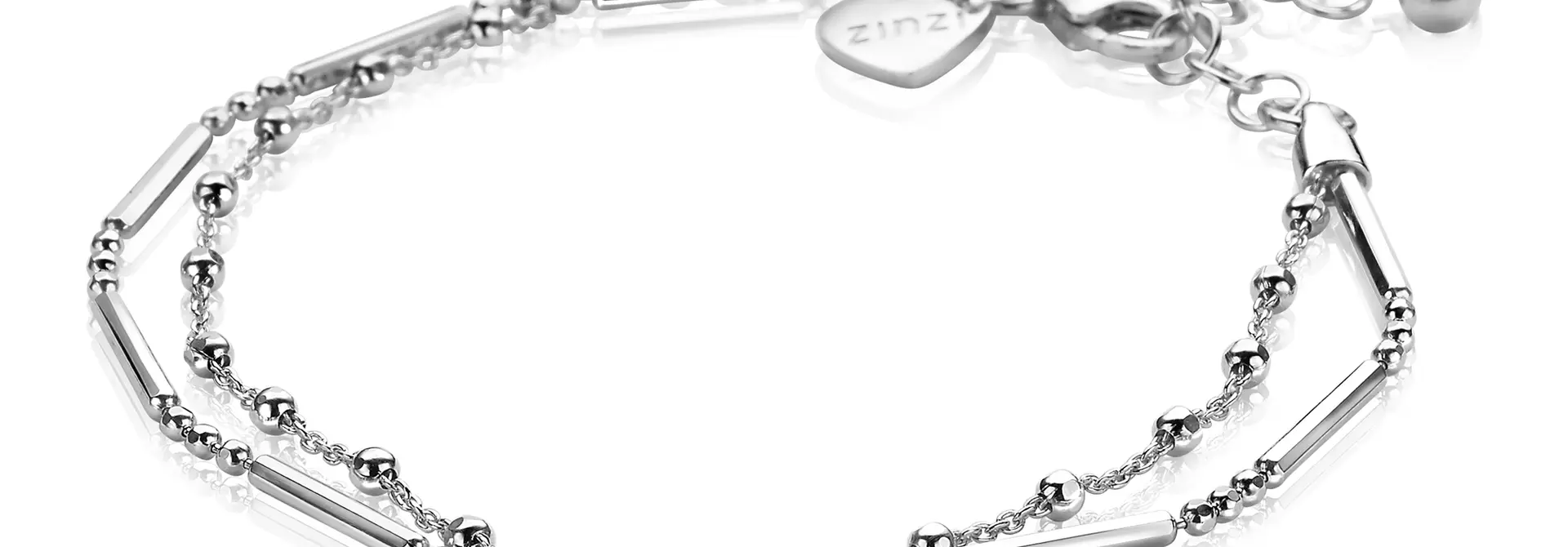 ZINZI zilveren multi-look armband 2 rijen