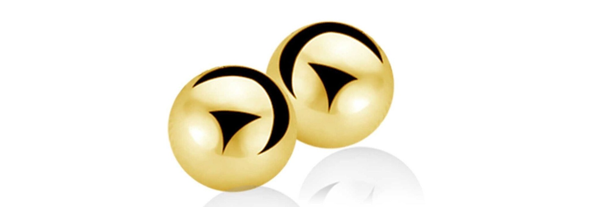 ZINZI zilveren oorstekers bol 6mm geel verguld