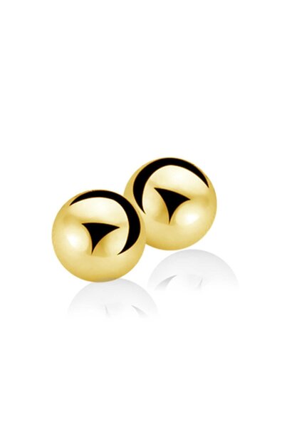 ZINZI zilveren oorstekers bol 6mm geel verguld