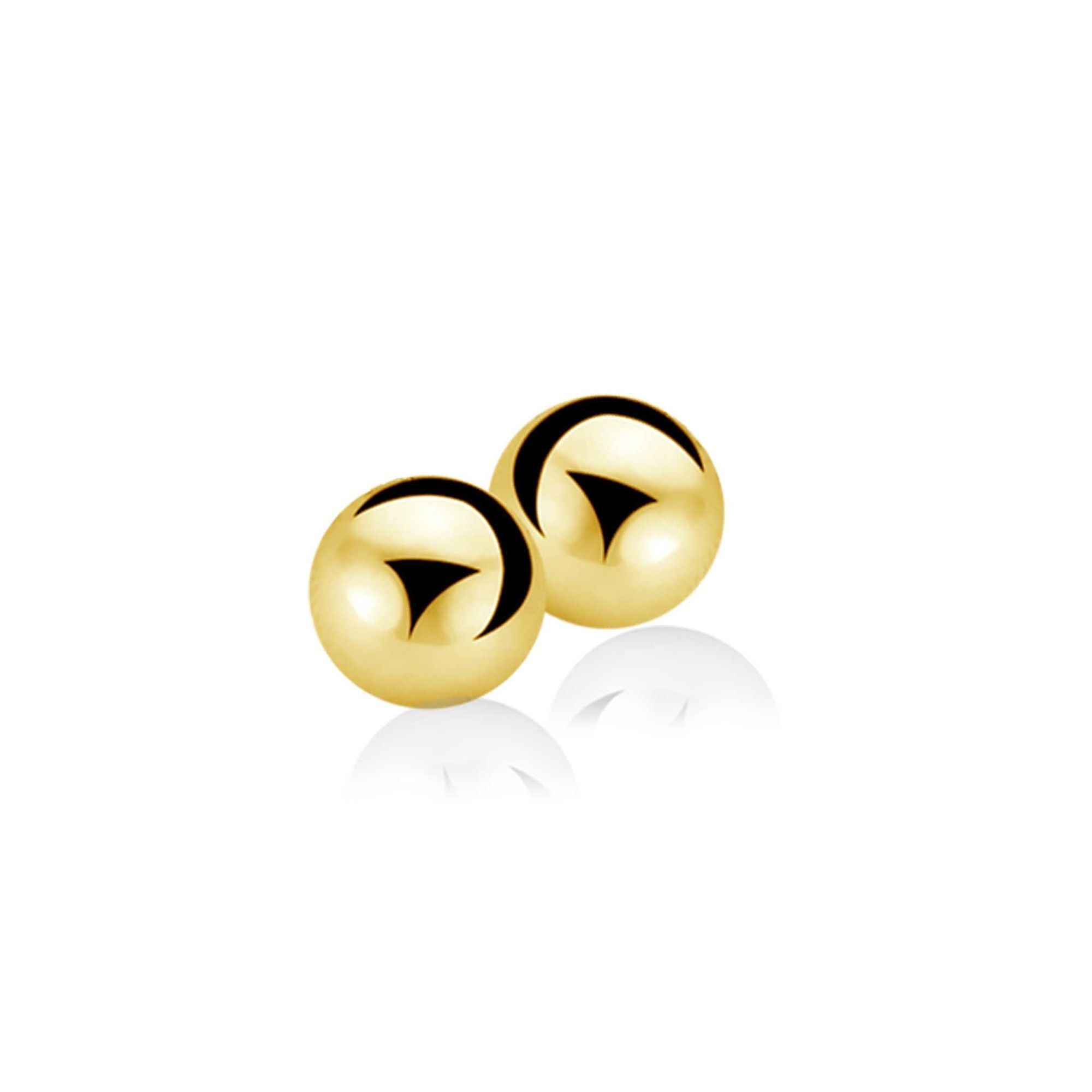 ZINZI zilveren oorstekers bol 6mm geel verguld-1