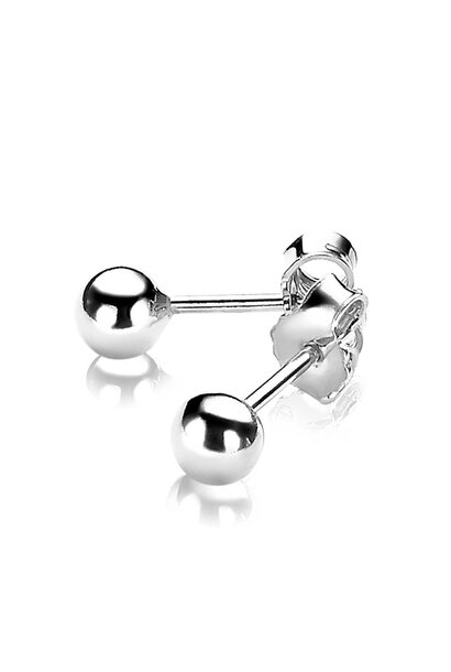 ZINZI zilveren oorknoppen bol 4mm