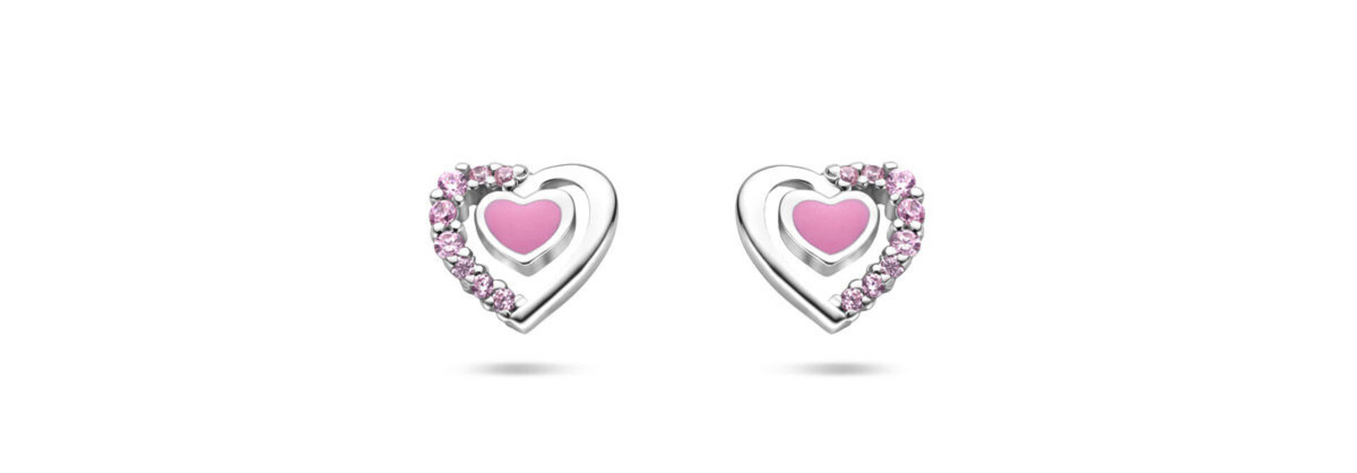 Oorknoppen Kasius emaille hartjes zirkonia 6 mm