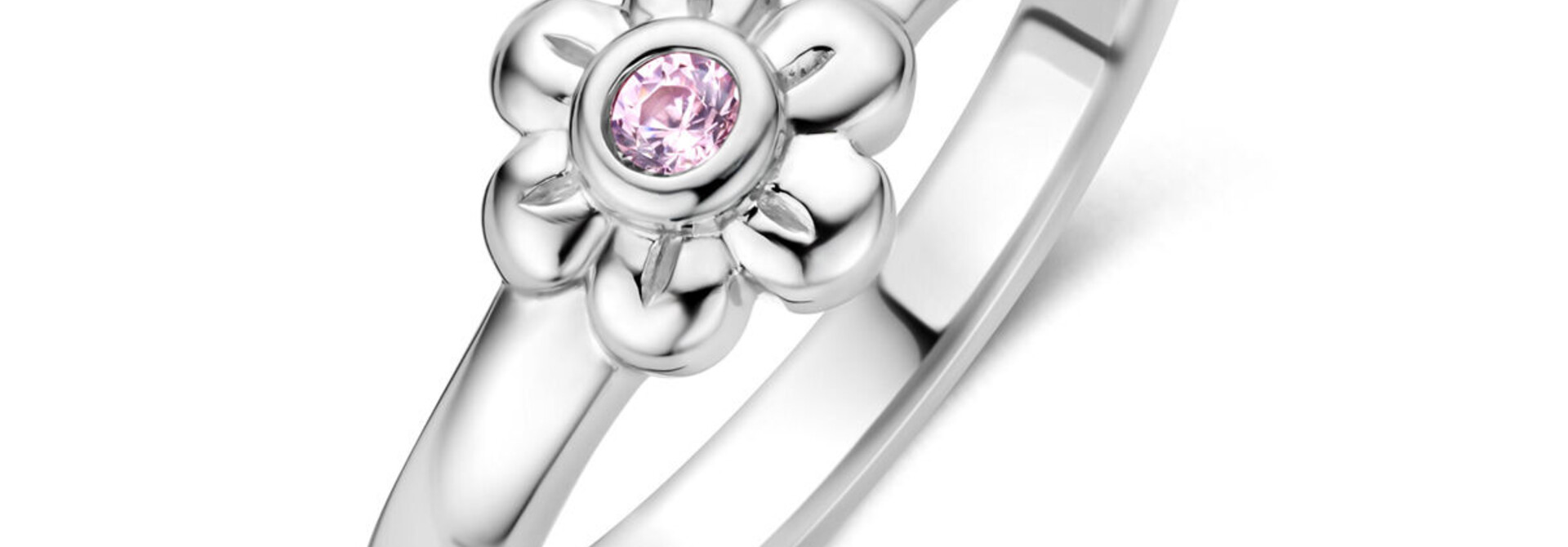 Ring Kasius bloem roze zirkonia