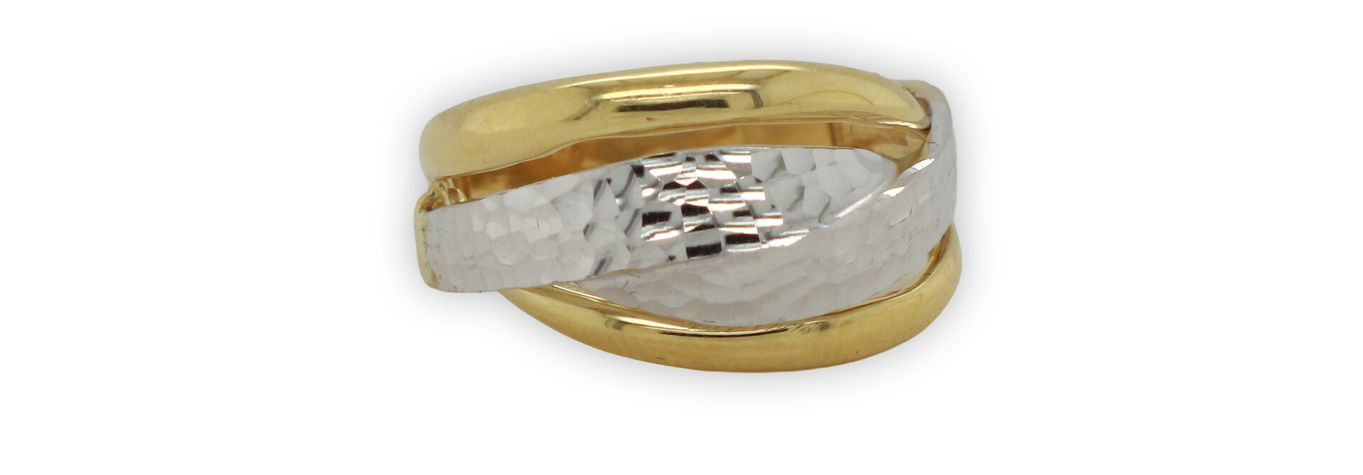Ring bicolor dubbele diamond cut