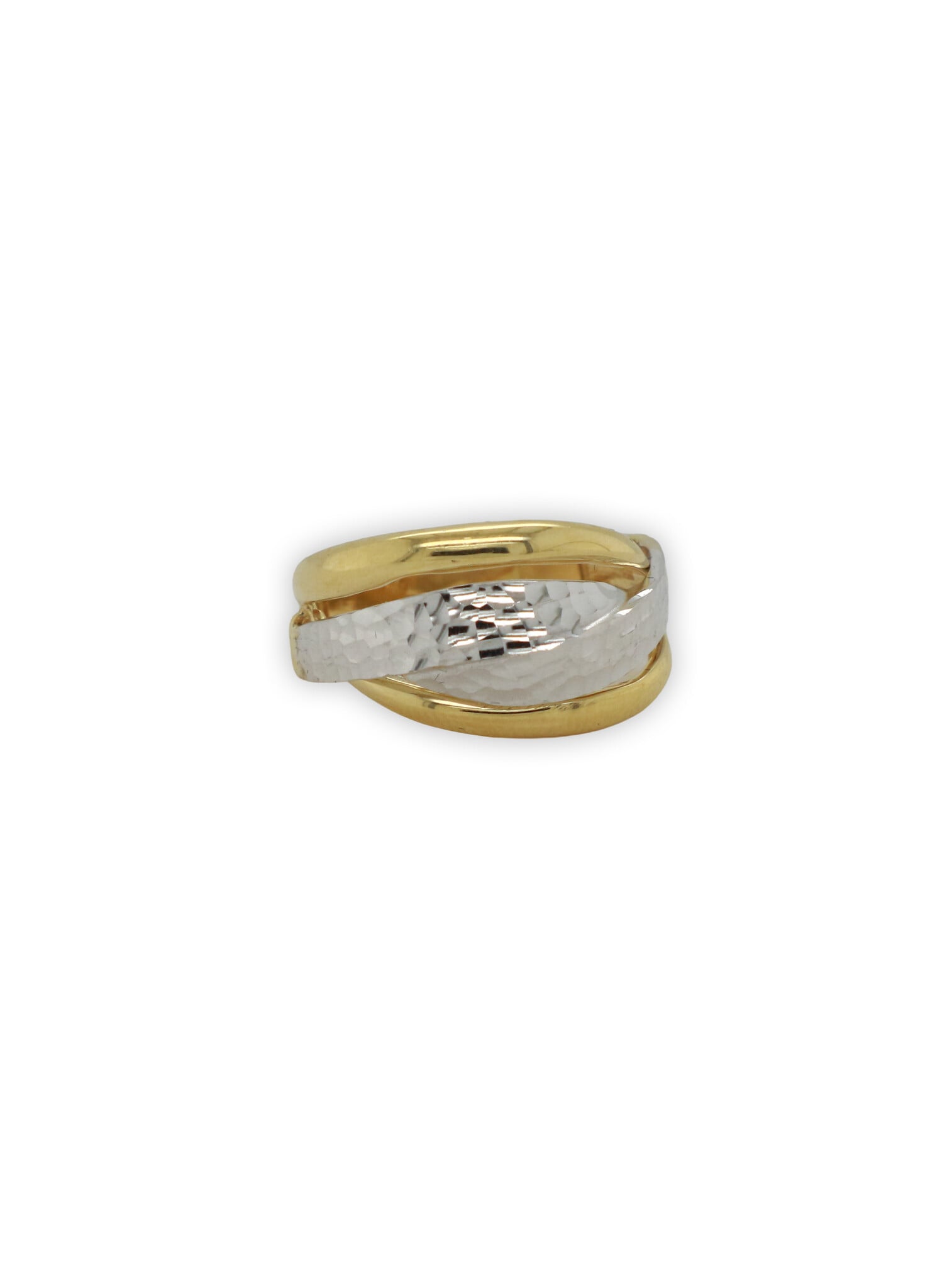 Ring bicolor dubbele diamond cut-1