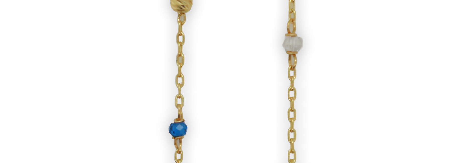 Ketting ankerschakel met gekleurde kralen