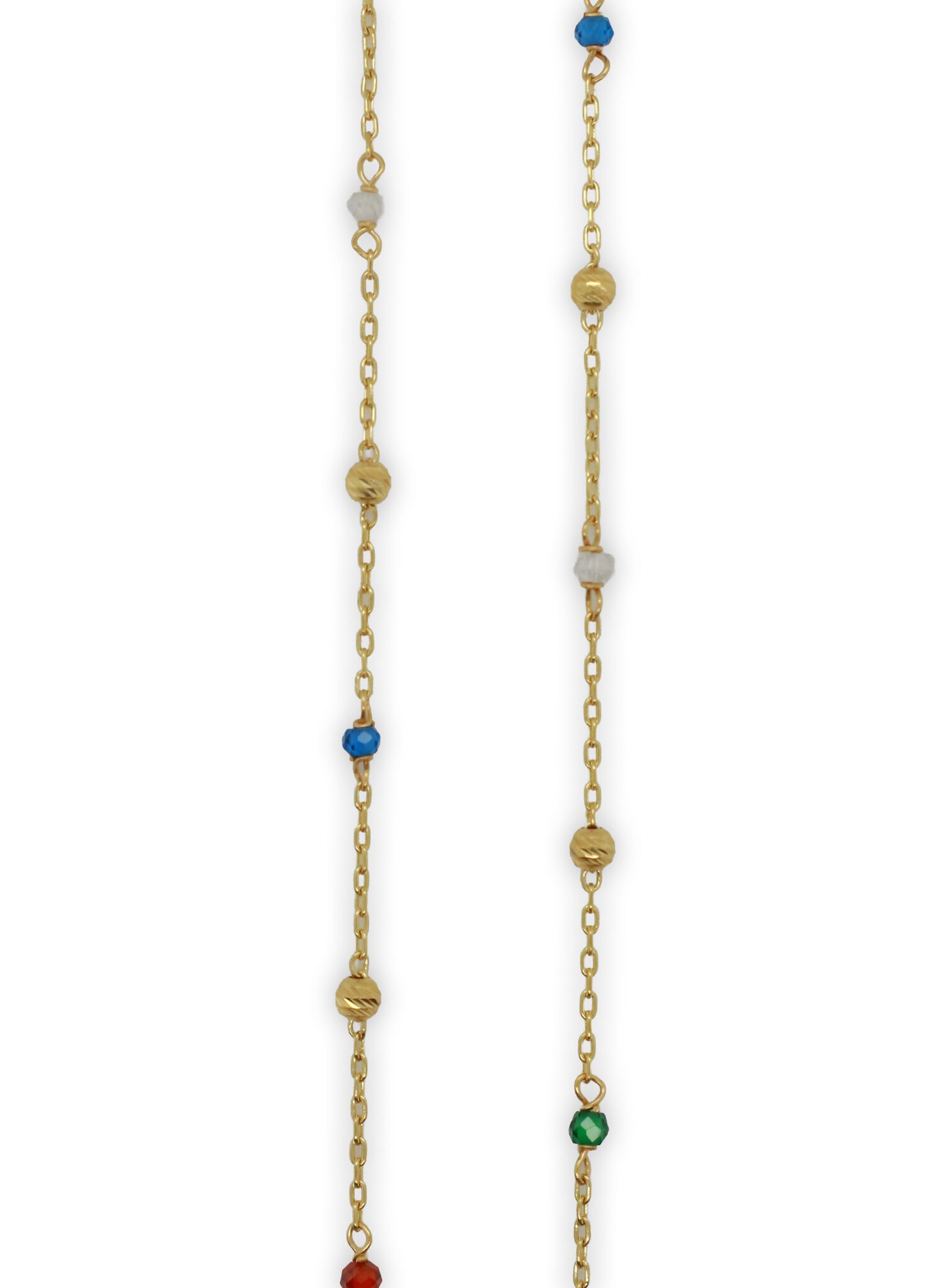 Ketting ankerschakel met gekleurde kralen-1