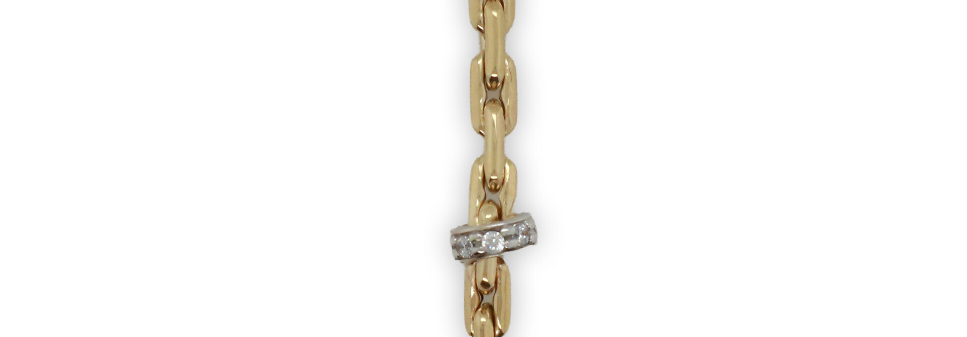 Armband vaste fantasie schakel met vaste ringbedel zirkonia