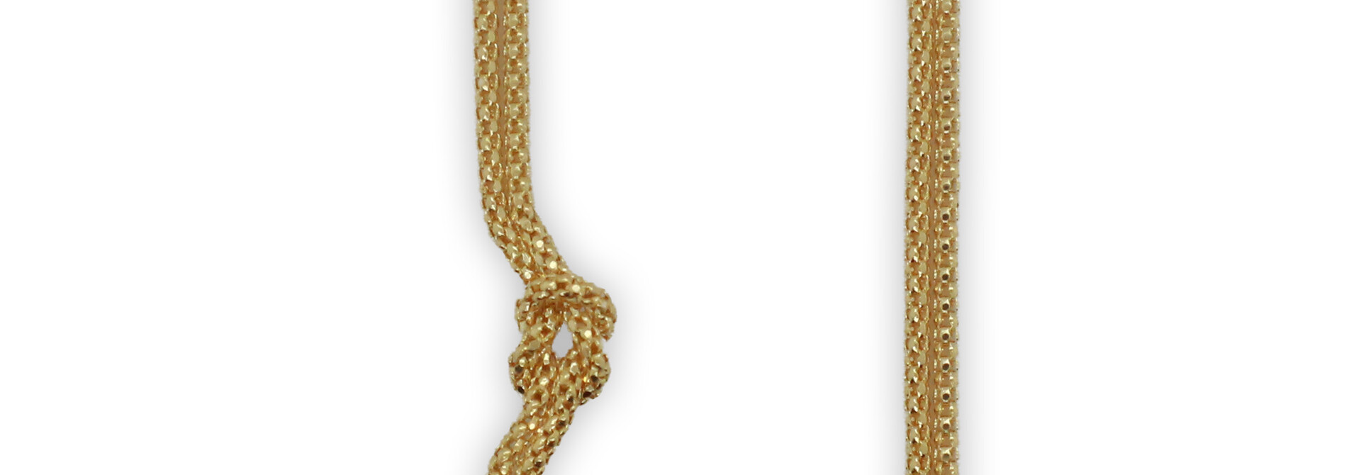 Ketting dubbele popcornschakel met knoop