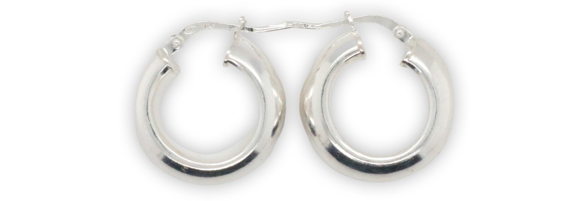 Oorringen zilver glad Ø 12 mm