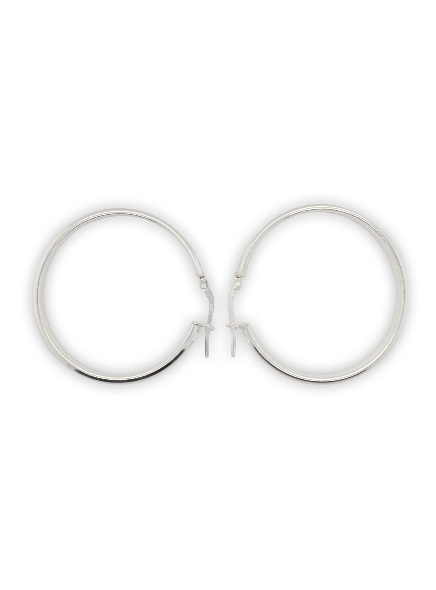 Oorringen zilver glad Ø 32 mm-1
