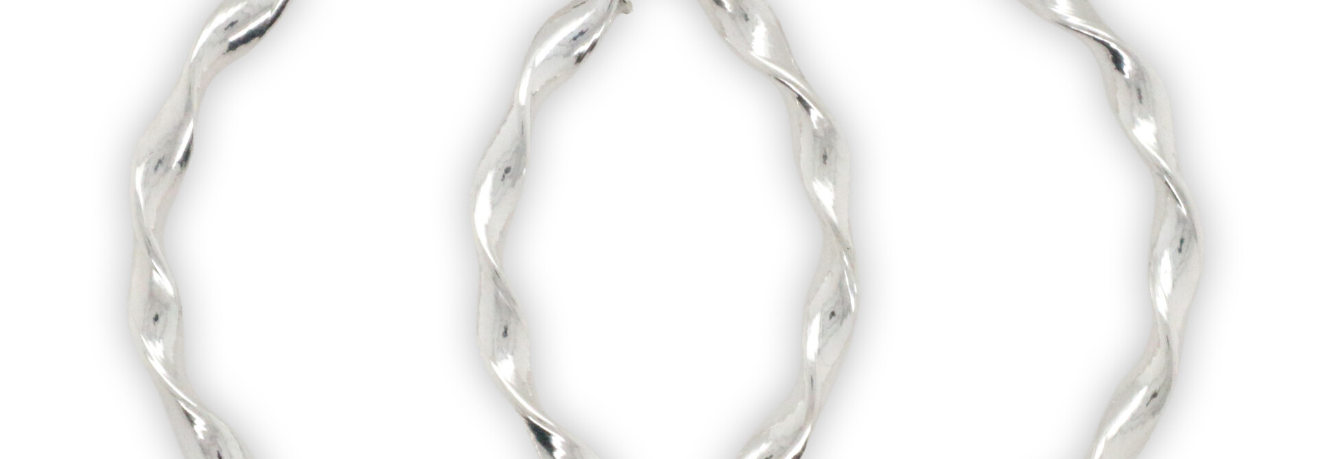 Oorringen zilver twirl Ø 43 mm
