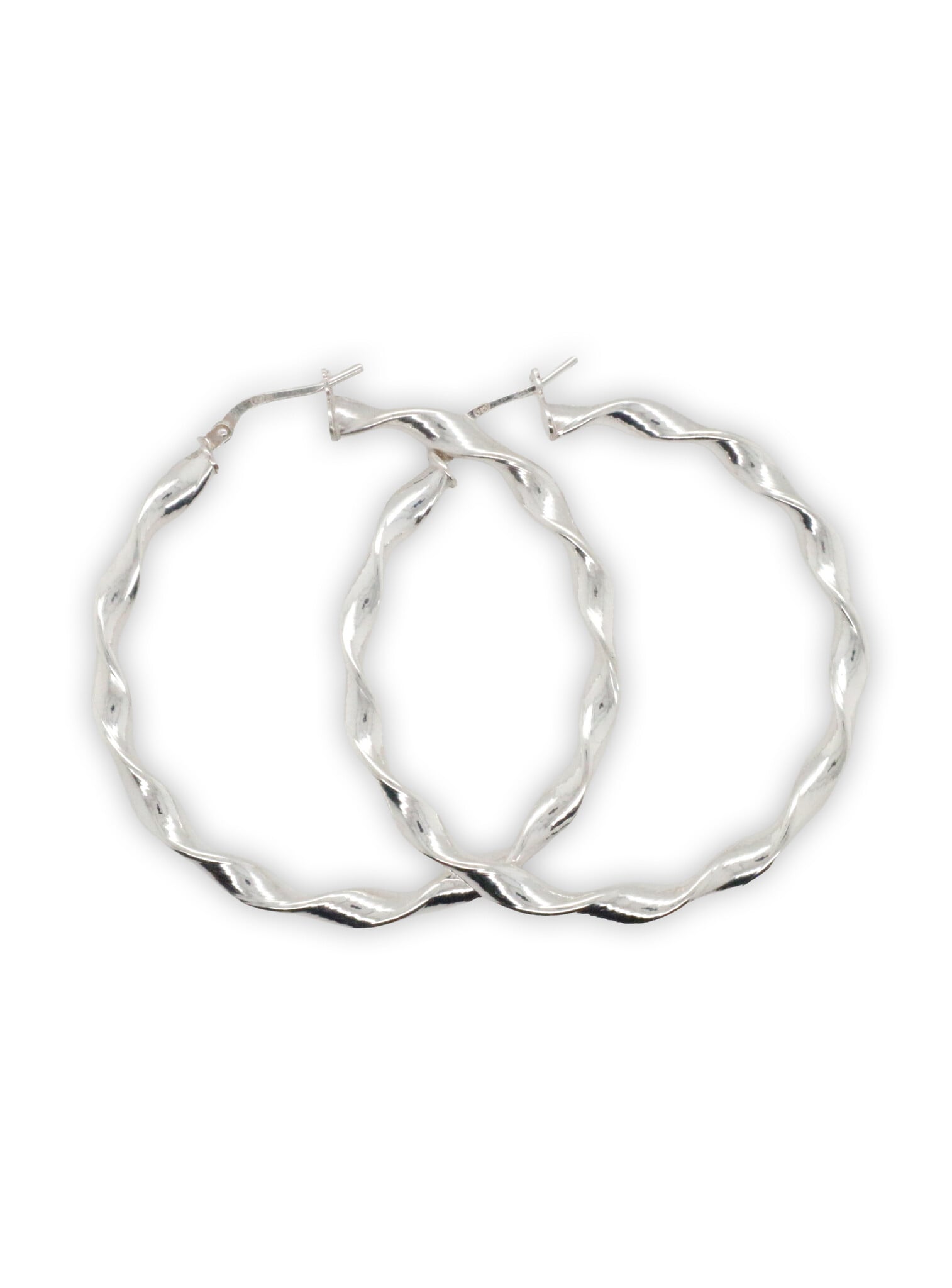 Oorringen zilver twirl Ø 43 mm-1