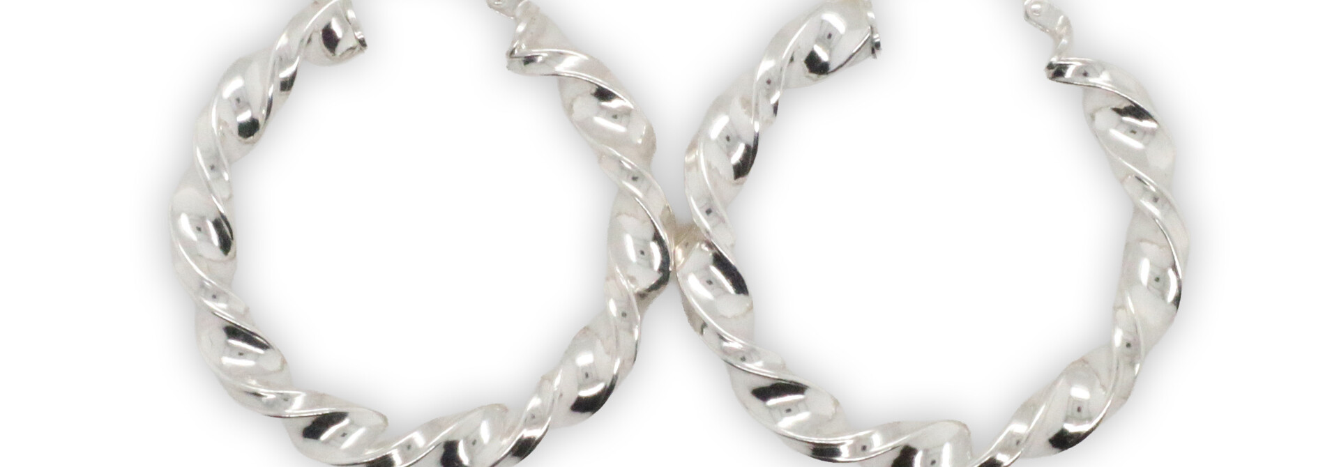 Oorringen zilver gedraaid Ø 24 mm