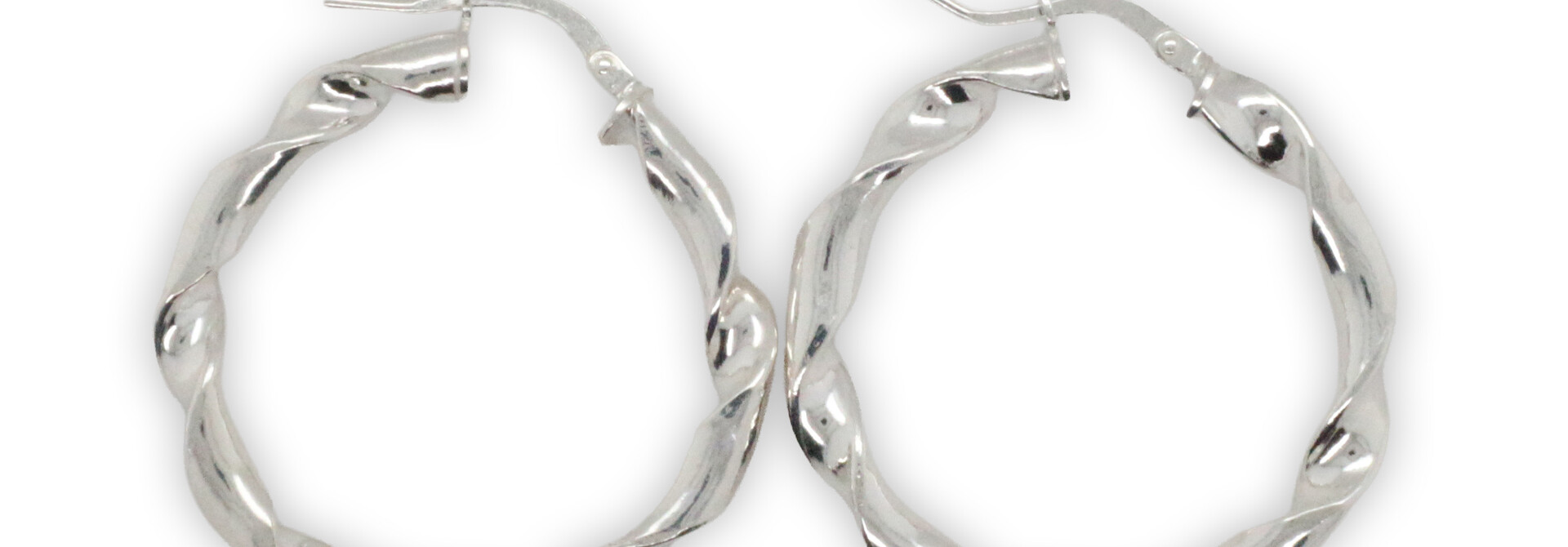 Oorringen zilver twirl Ø 25 mm