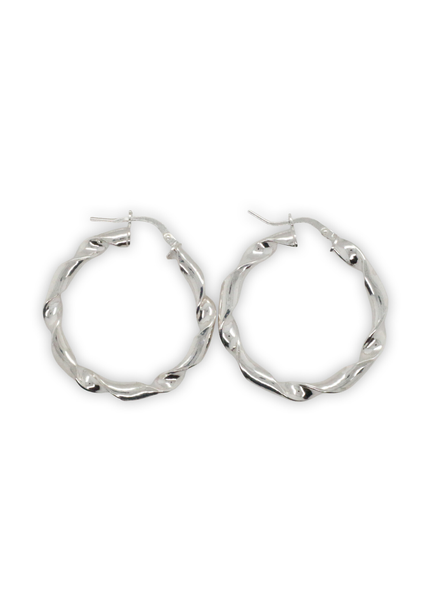 Oorringen zilver twirl Ø 25 mm-1