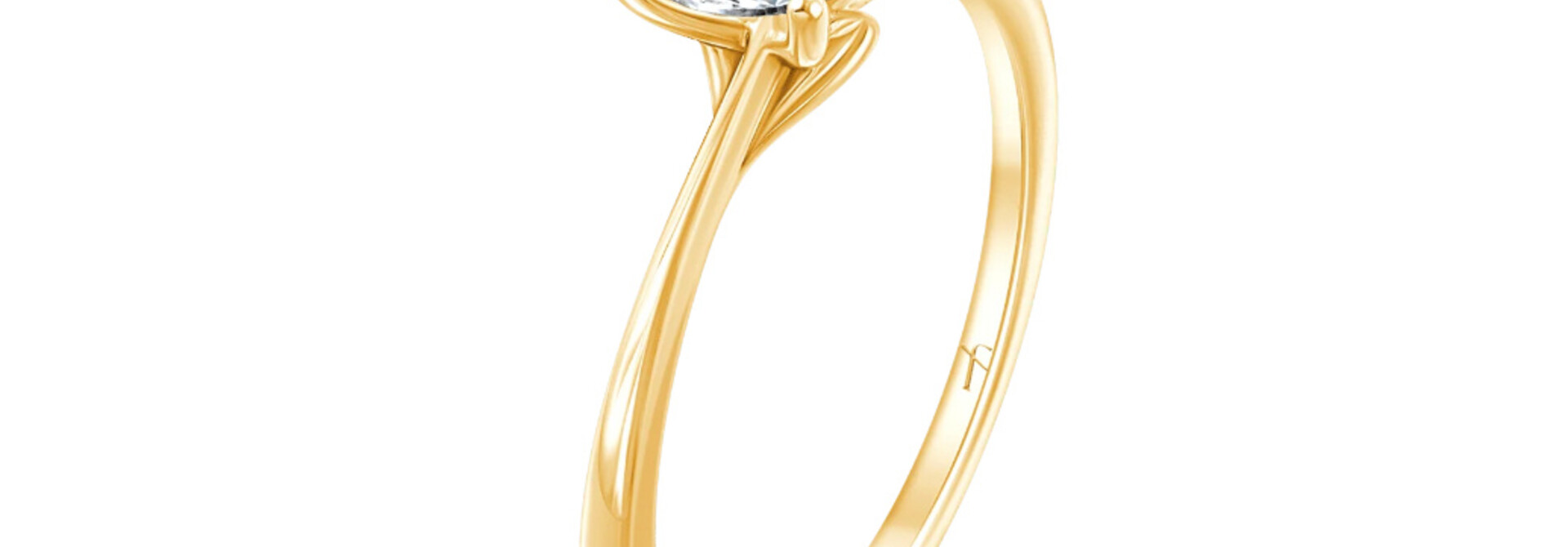 Fyere AMI 14 karaat gouden ring met rond geslepen lab-grown diamant 0,50 ct