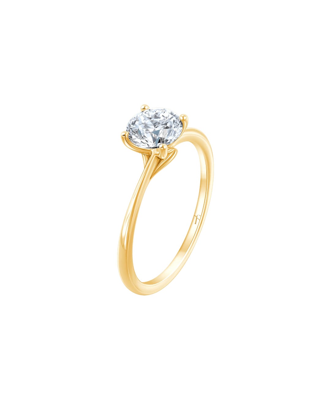 Fyere AMI 14 karaat gouden ring met rond geslepen lab-grown diamant 0,50 ct-1