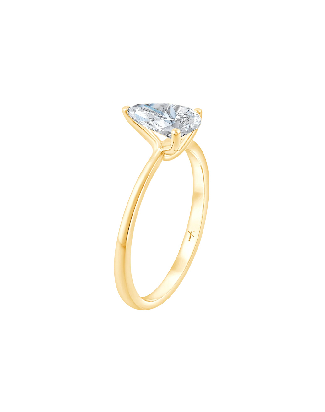 Fyere ARI 14 karaat gouden ring met peervormig geslepen lab-grown diamant 1,50 ct-1