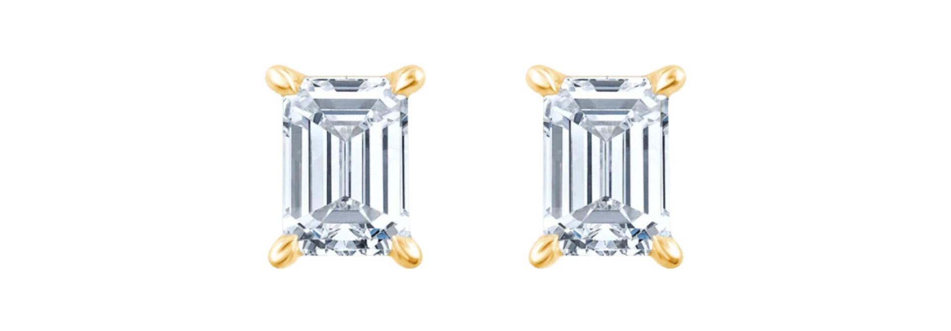 Fyere AVA 14 karaat gouden oorbellen met emerald geslepen lab-grown diamant 0,50 ct