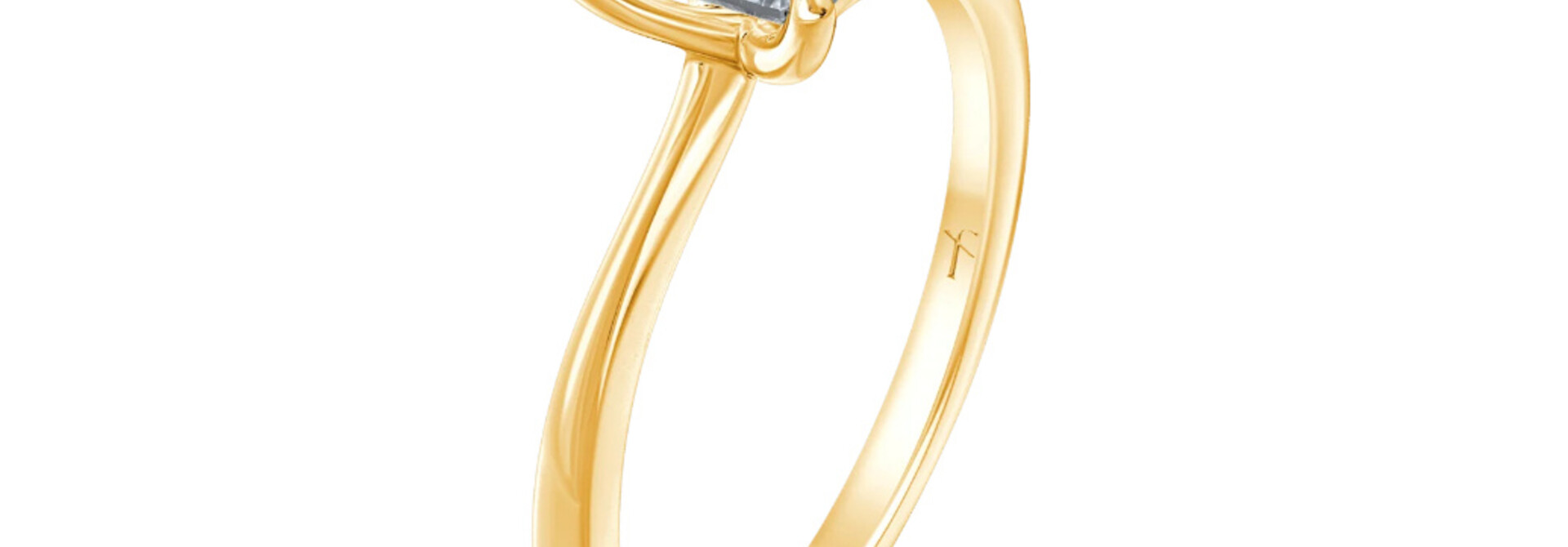 Fyere AVA 14 karaat gouden ring met emerald geslepen lab-grown diamant 0,50 ct