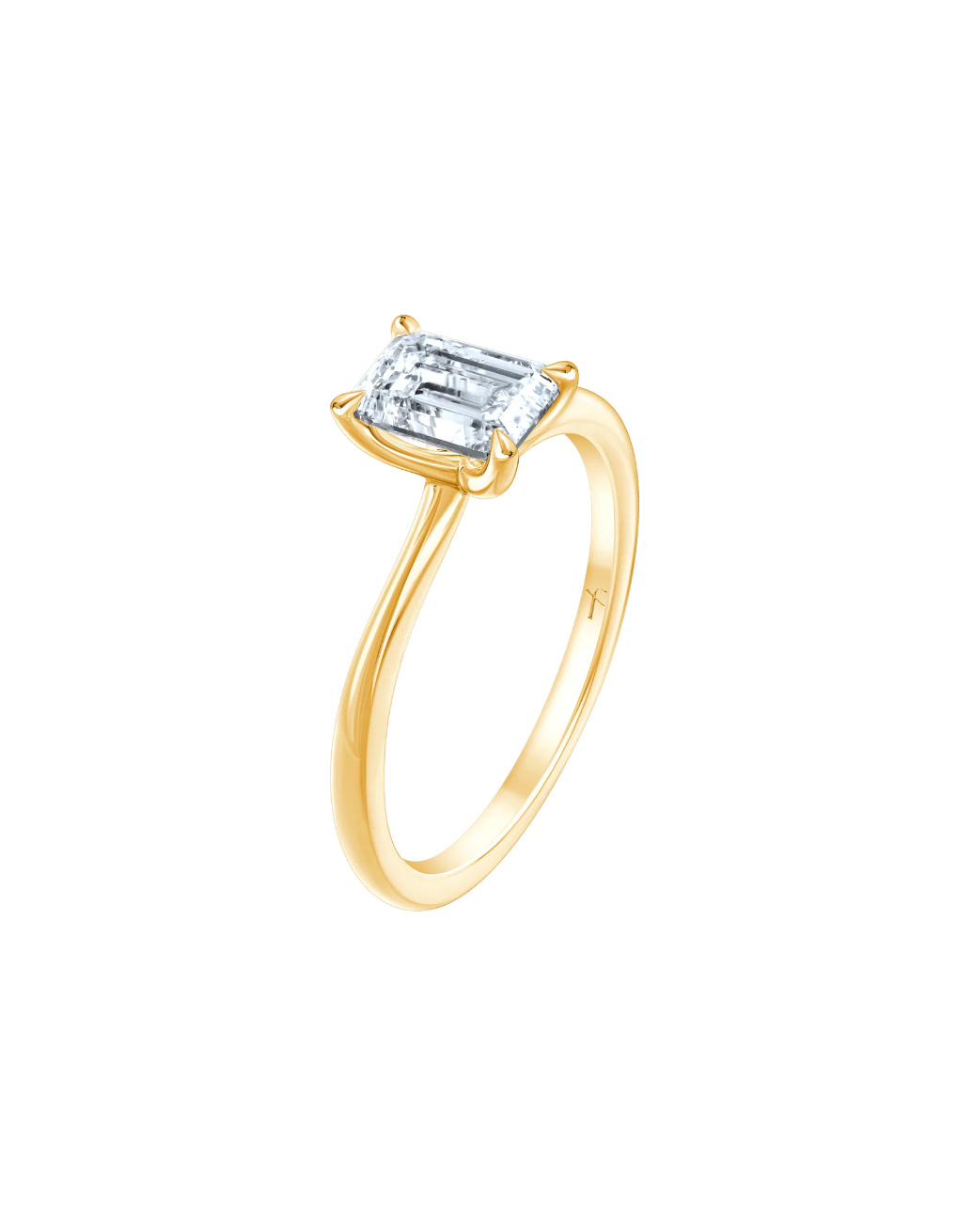 Fyere AVA 14 karaat gouden ring met emerald geslepen lab-grown diamant 0,50 ct-1