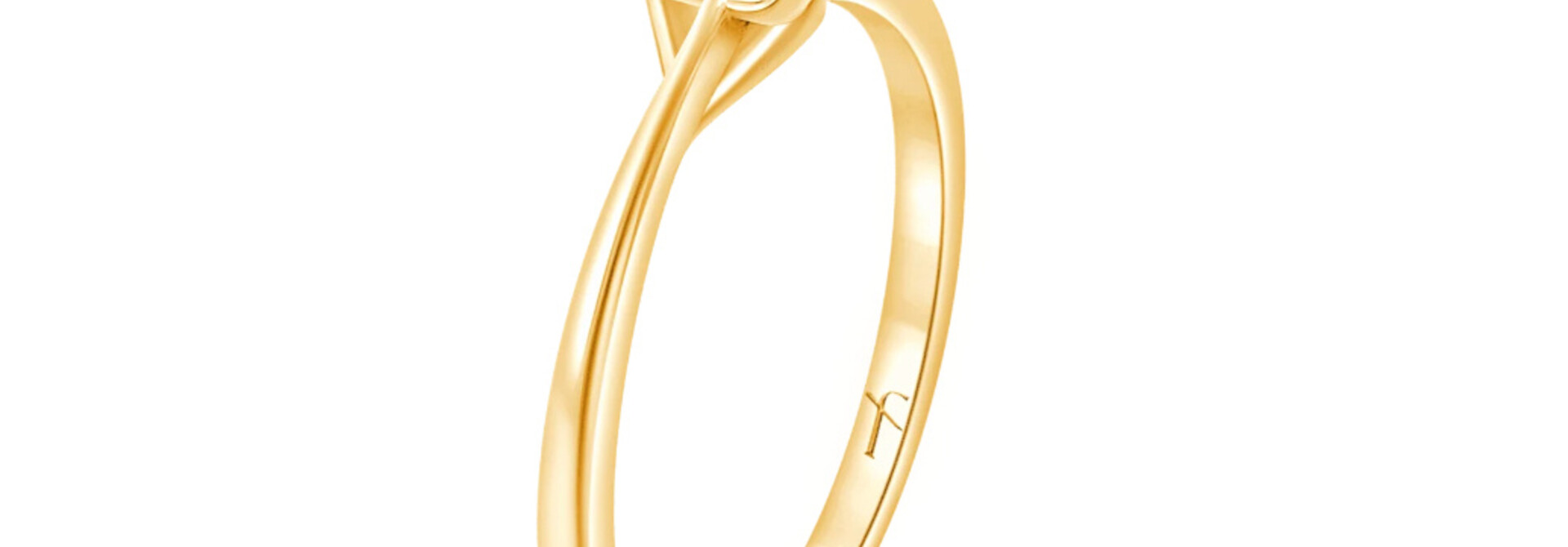 Fyere AMI 14 karaat gouden ring met emerald geslepen lab-grown diamant 0,50 ct