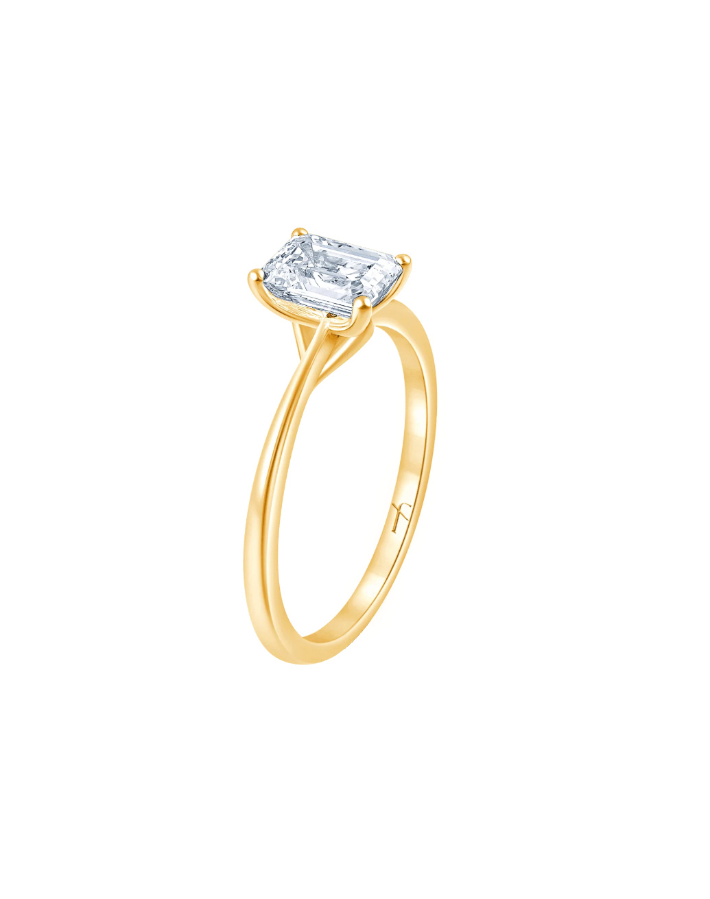 Fyere AMI 14 karaat gouden ring met emerald geslepen lab-grown diamant 0,50 ct-1