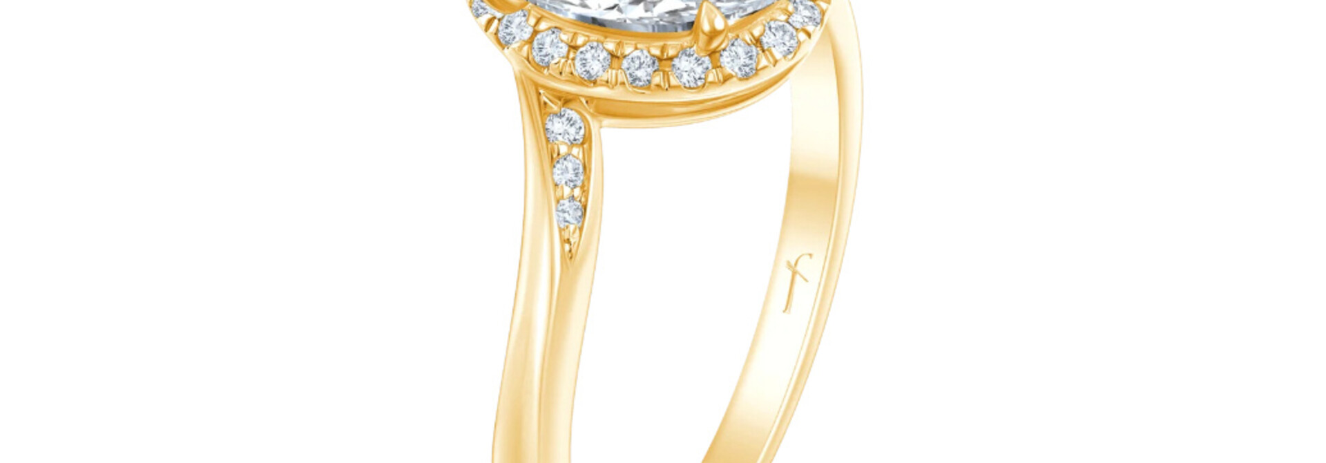 Fyere AMALIA 14 karaat gouden ring met ovaal geslepen lab-grown diamant 1,65 ct