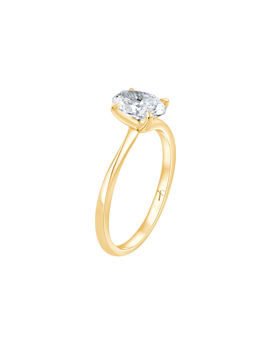 Fyere AVA 14 karaat gouden ring met ovaal geslepen lab-grown diamant 0,50 ct-1