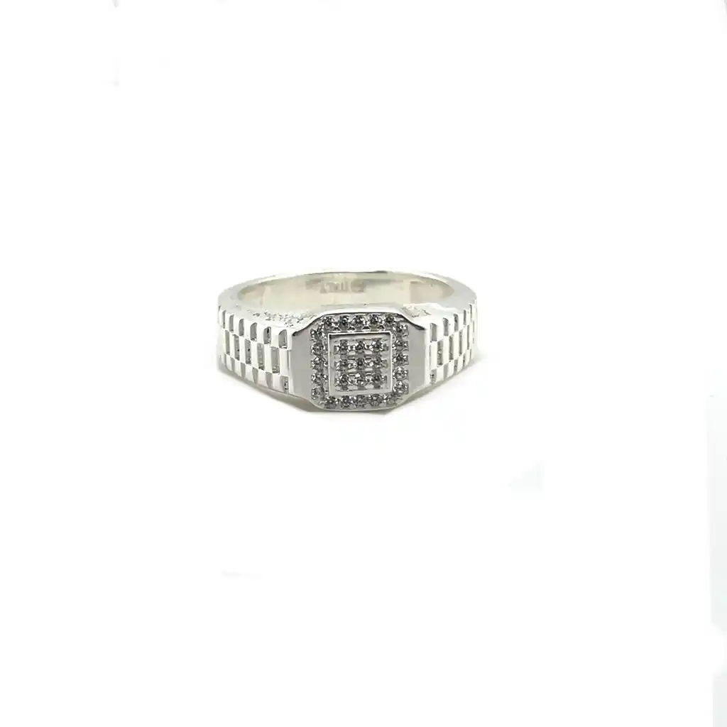 Ring zilver zegel met roleksscheen en zirkonia-1