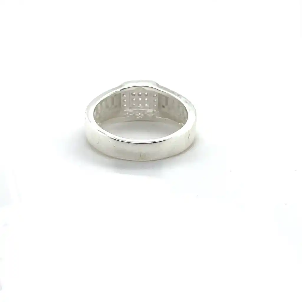 Ring zilver zegel met roleksscheen en zirkonia-2