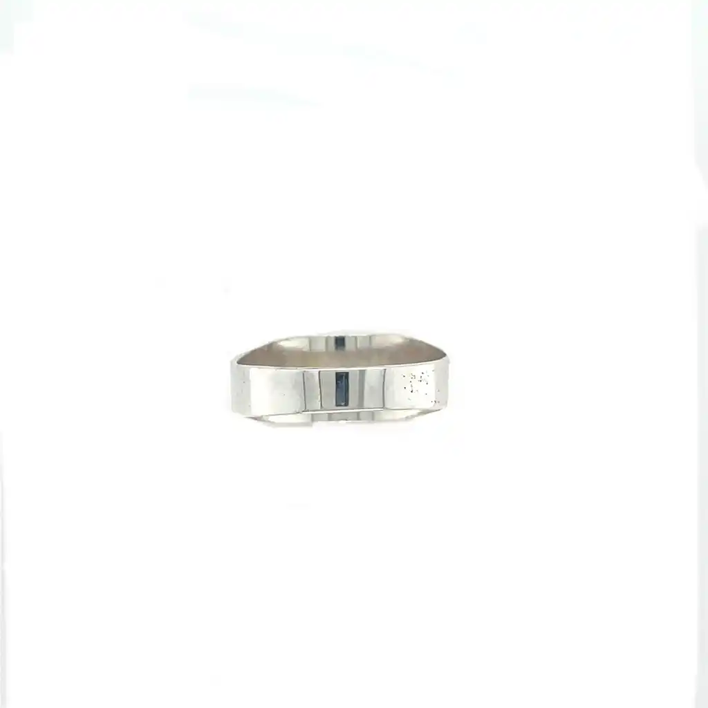 Ring zilver smalle zegel met zirkonia-2