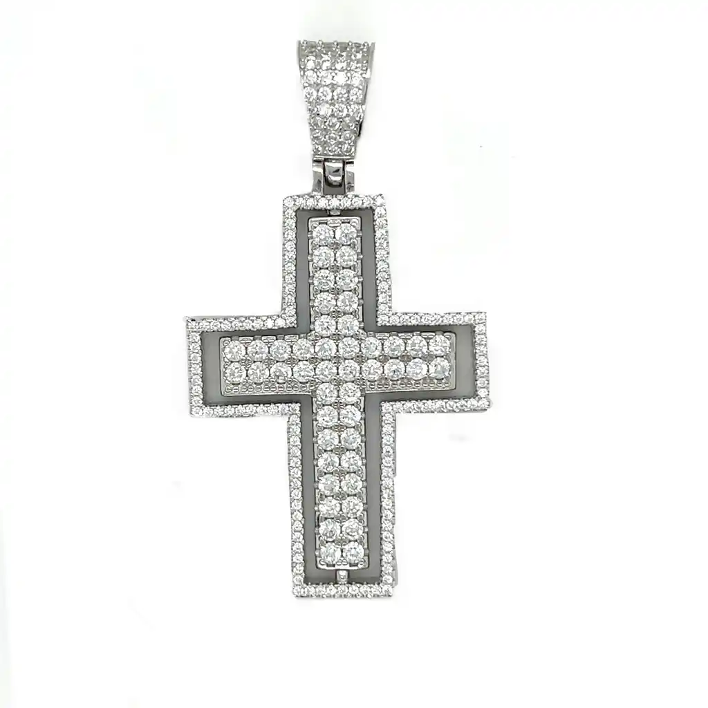 Hanger kruis draaibaar met zirkonia's-1