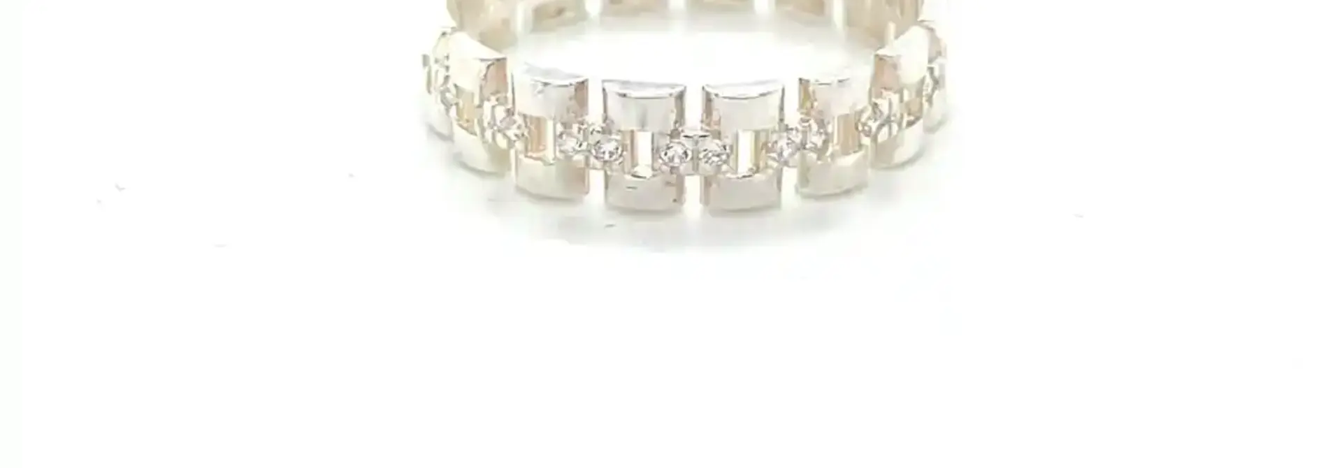Ring zilver roleks met zirkonia's
