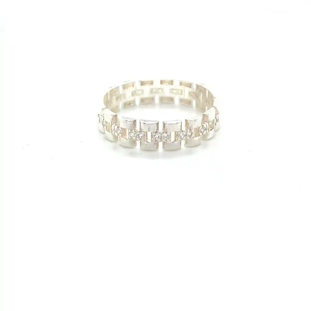 Ring zilver roleks met zirkonia's-1