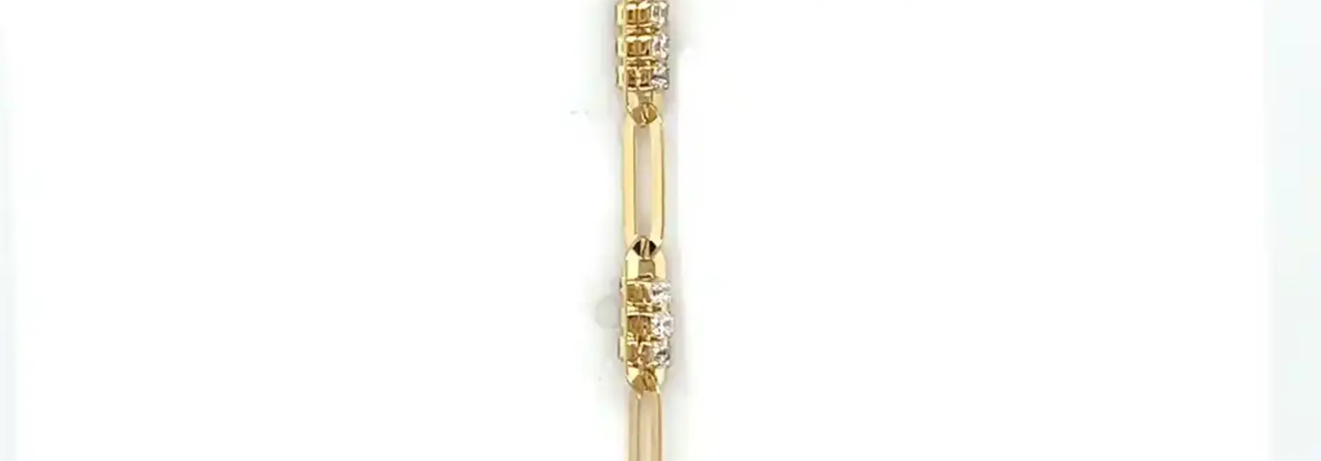 Armband paperclipschakel met zirkonia stenen