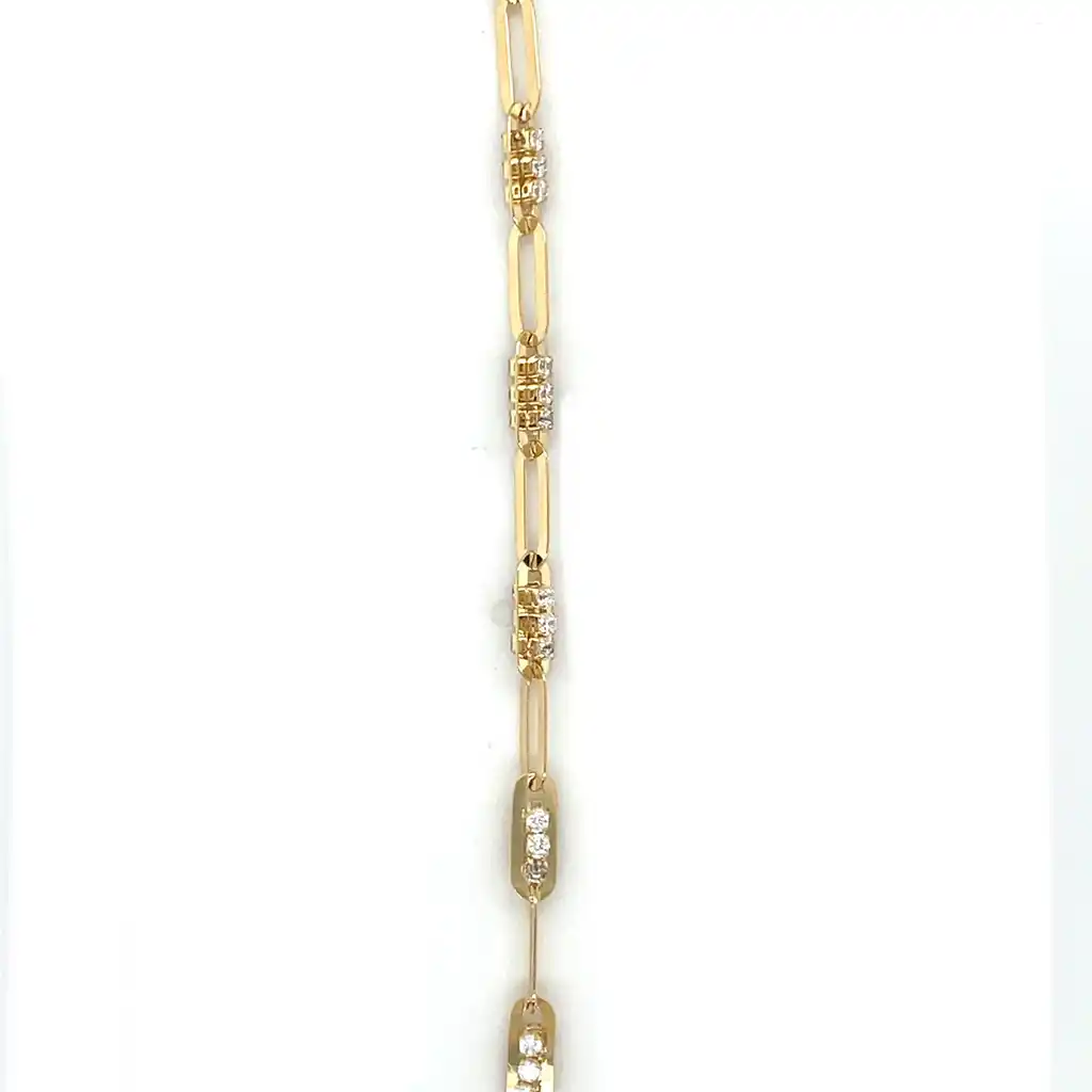 Armband paperclipschakel met zirkonia stenen-1