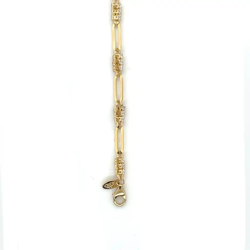 Armband paperclipschakel met zirkonia stenen-2