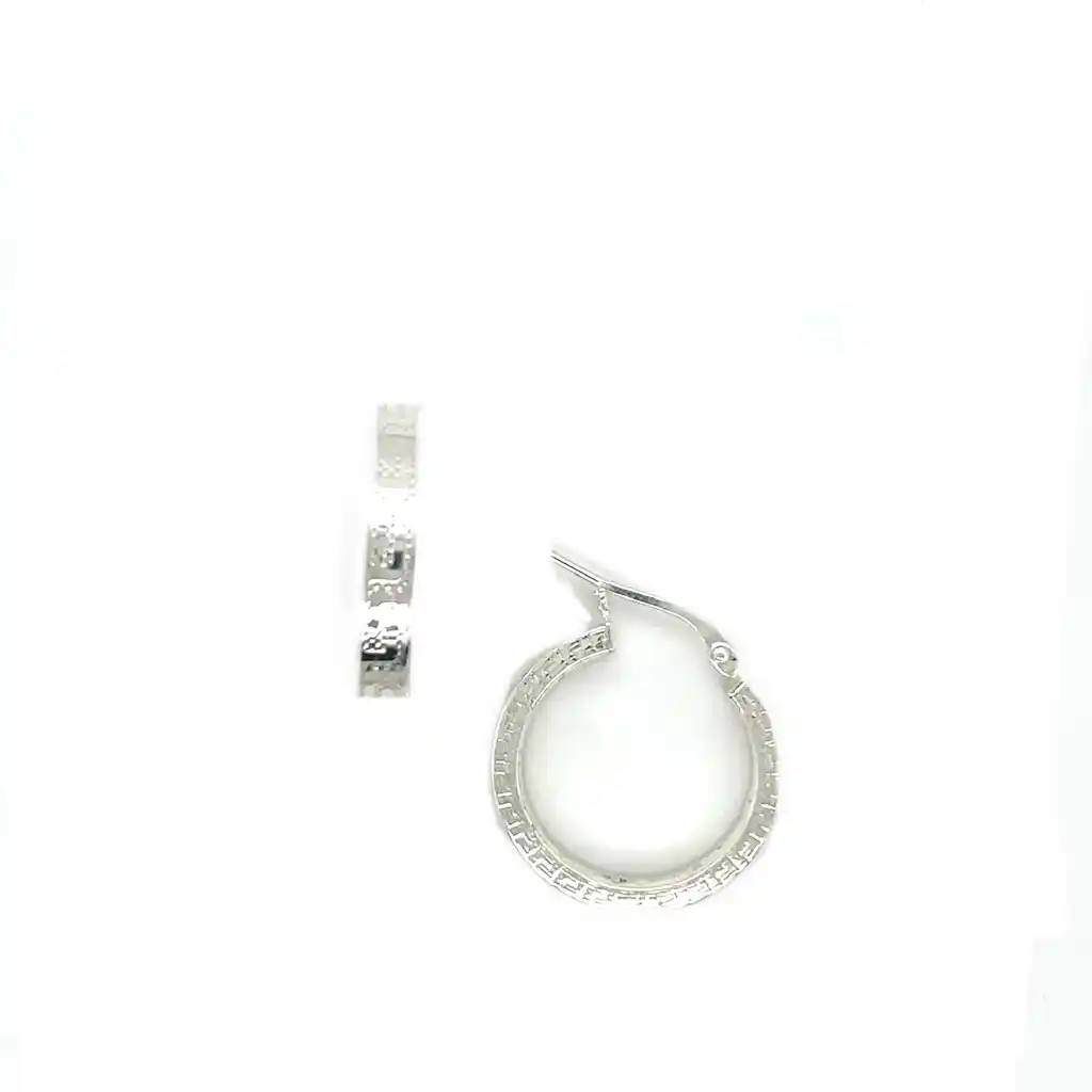 Oorringen zilver met Griekse meander Ø 16mm-1