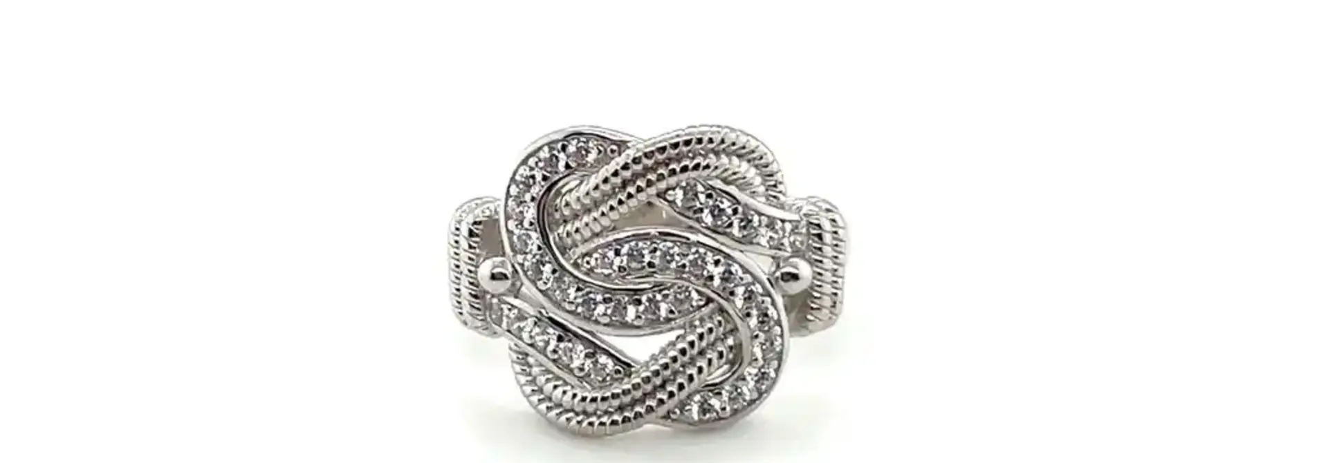 Ring mattenklopper kleine mat met zirkonia's