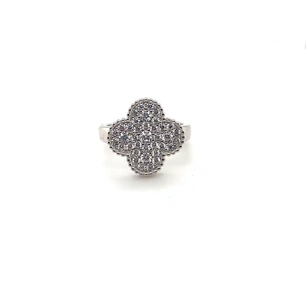 Ring bloem bezet met zirkonia-1