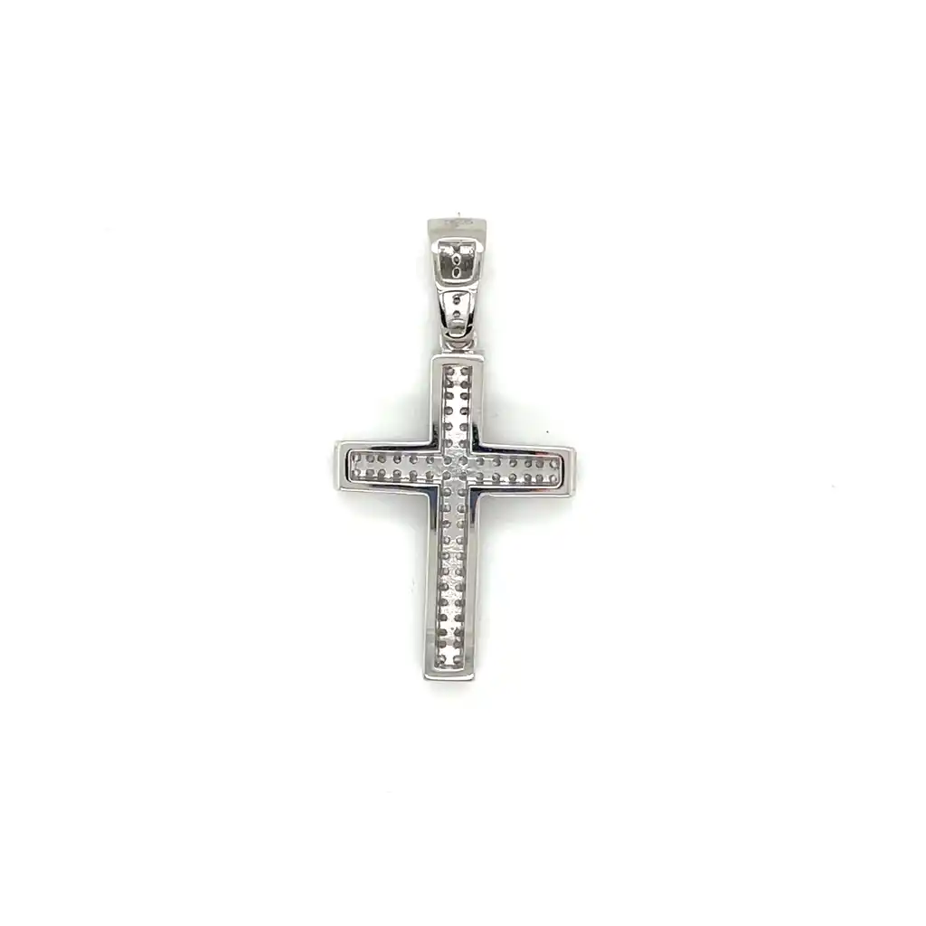 Hanger afgerond kruis bezet met zirkonia's-1