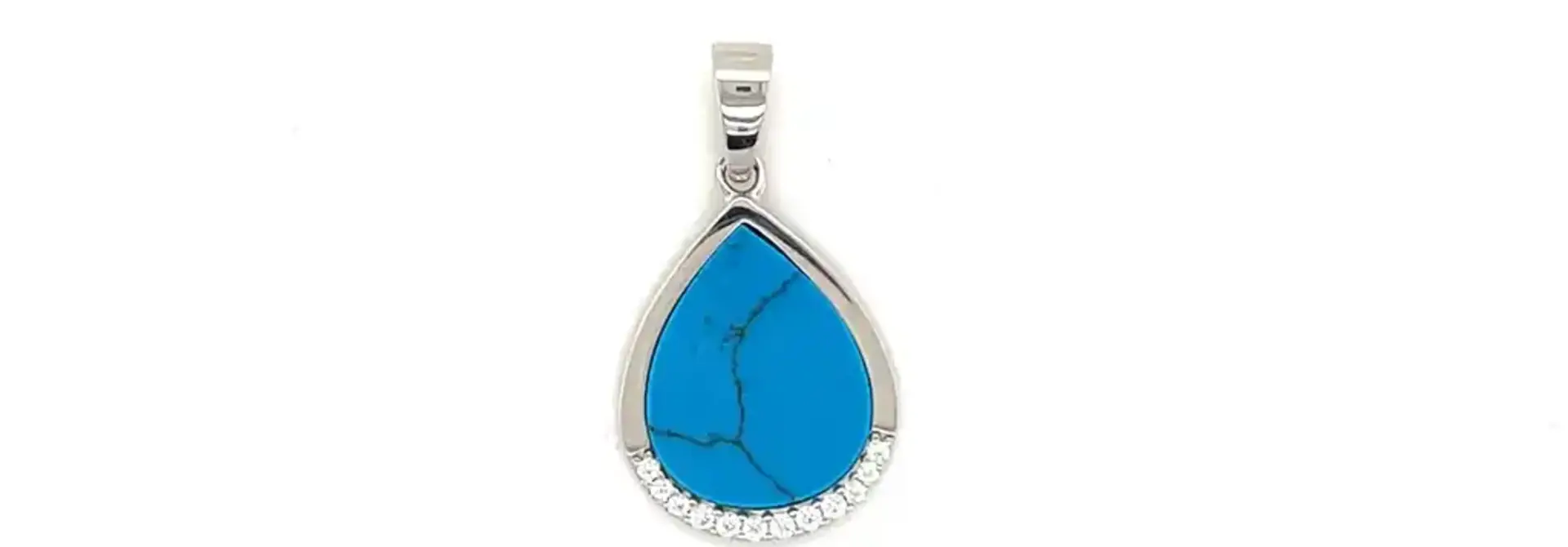 Hanger druppel met blauwe steen