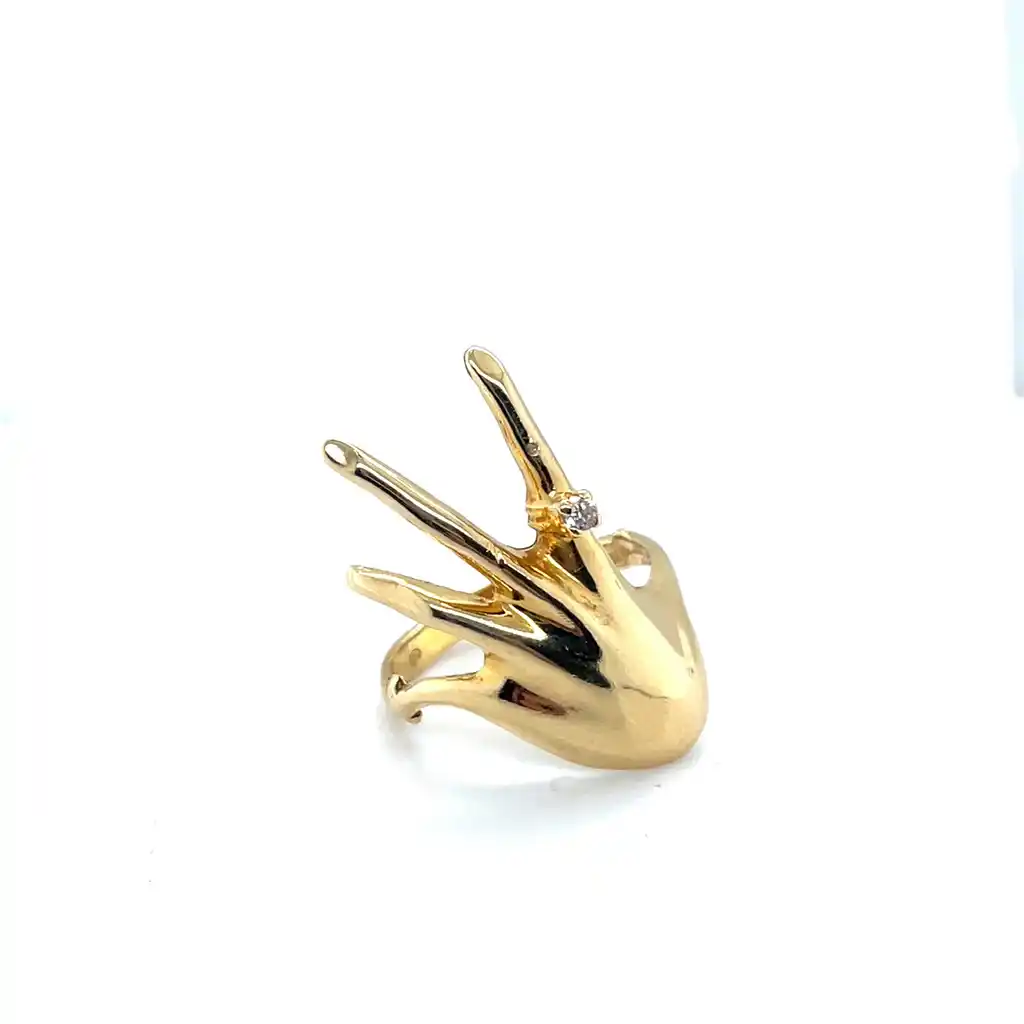 Ring handshape met zirkonia steen-1