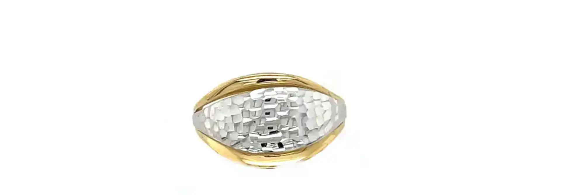 Ring bicolor brede diamond cut