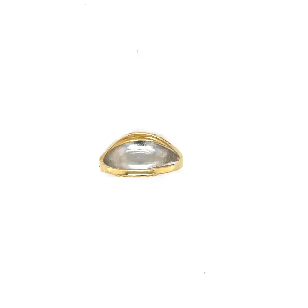 Ring bicolor brede diamond cut-2