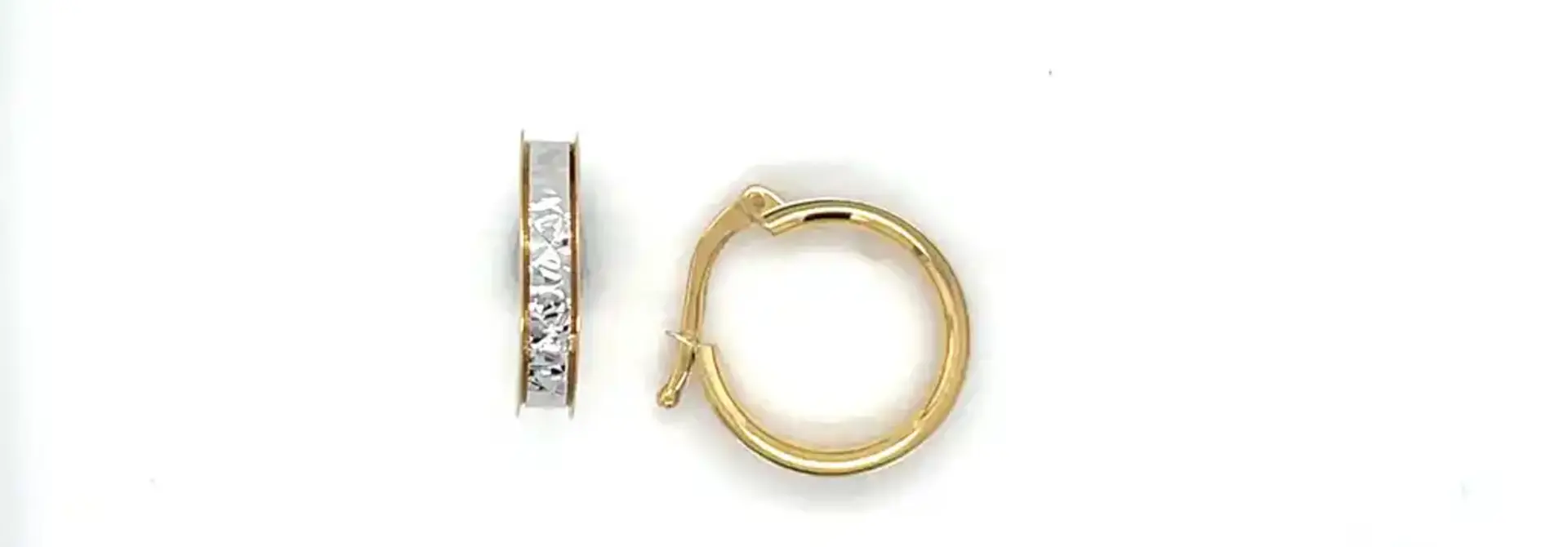 Oorbellen ringen bicolor diamond cut