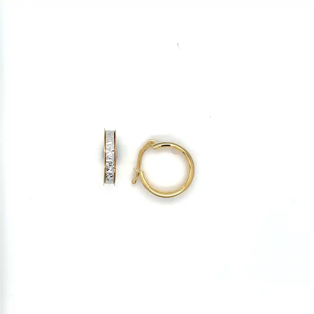 Oorbellen ringen bicolor diamond cut-1