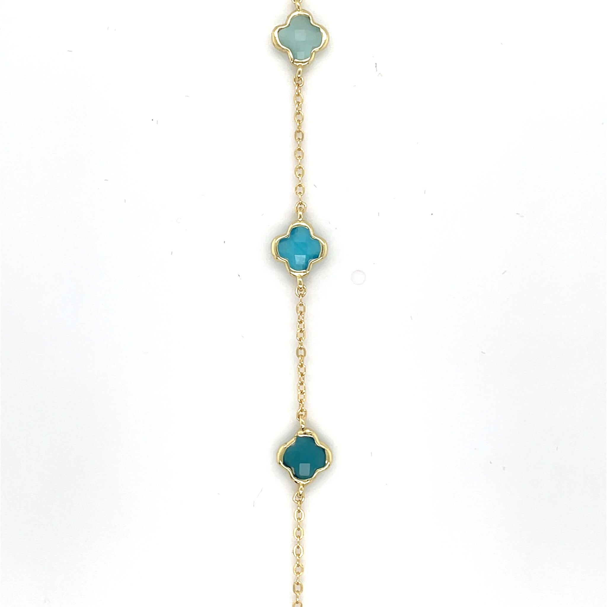 Armband gold-plated roze met bruine of blauwe zirkonia's-4
